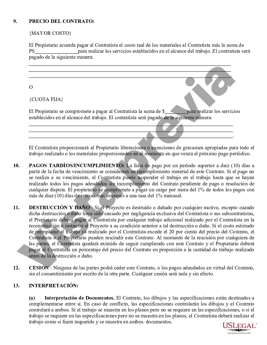 Preview Contrato de revestimiento para contratista