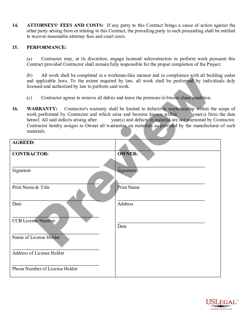 Siding Contract Template