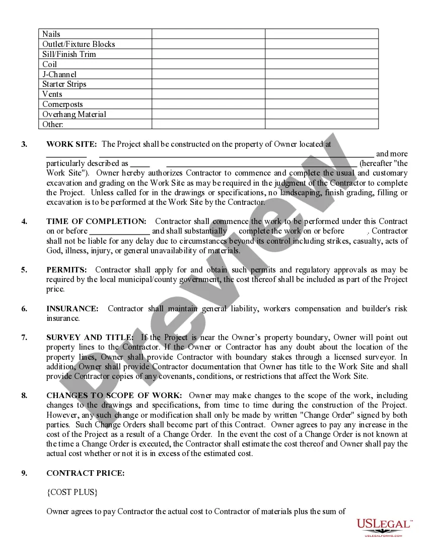 Get Siding Contract for Contractor Preview Siding Contract for Contractor