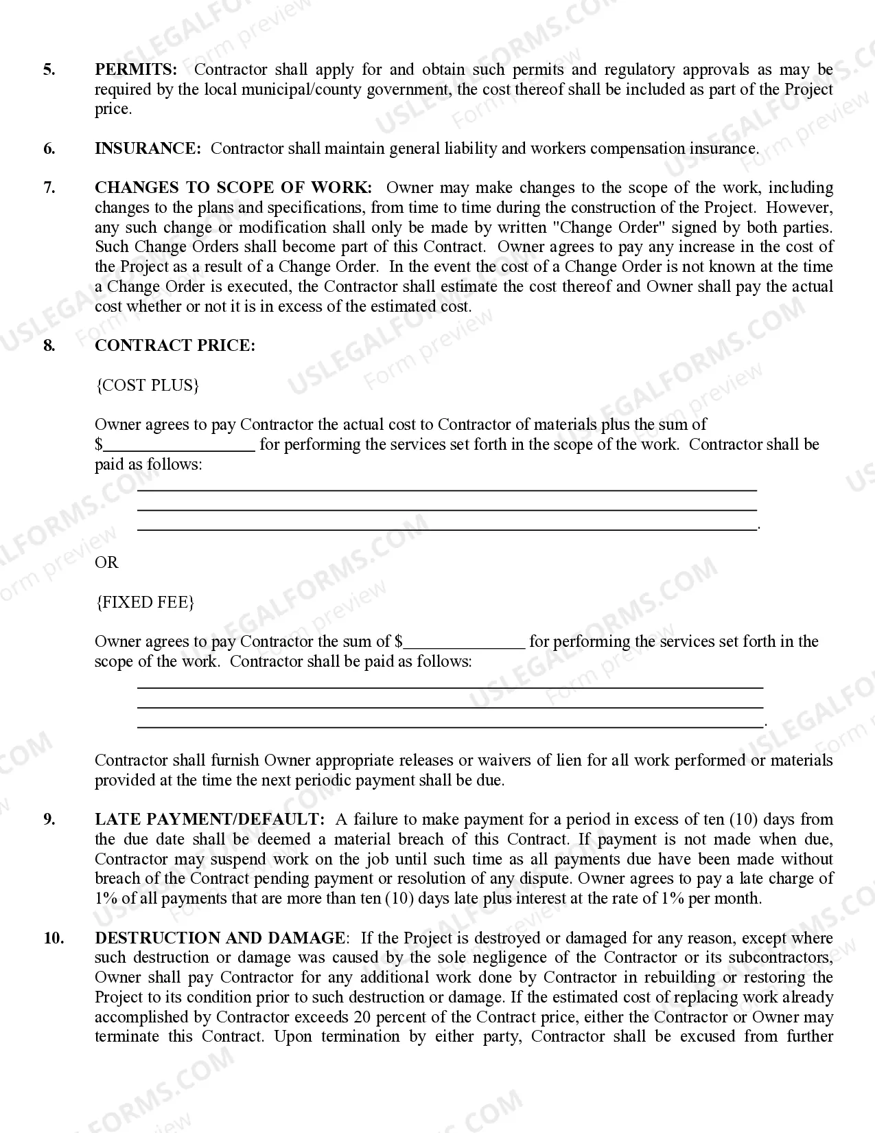 Preview Refrigeration Contract for Contractor