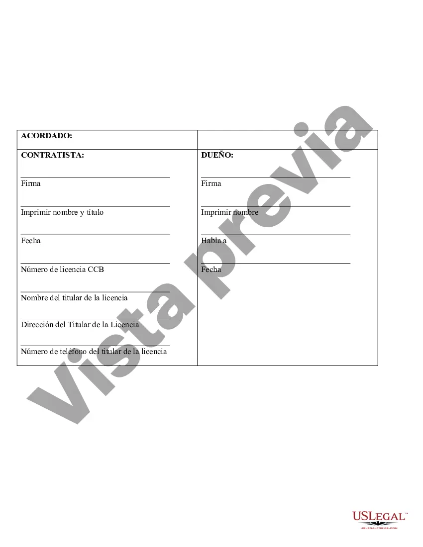 Preview Contrato de plomería para contratista