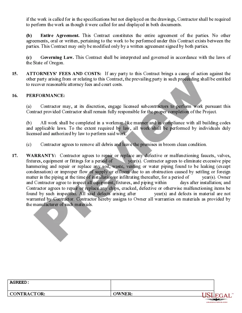 Get Plumbing Contract for Contractor Preview Plumbing Contract for Contractor