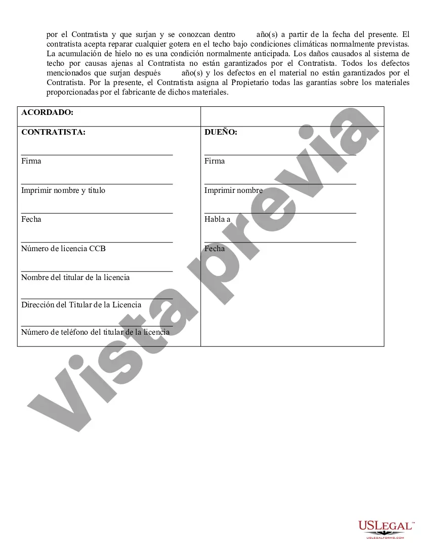 Preview Contrato de techado para contratista