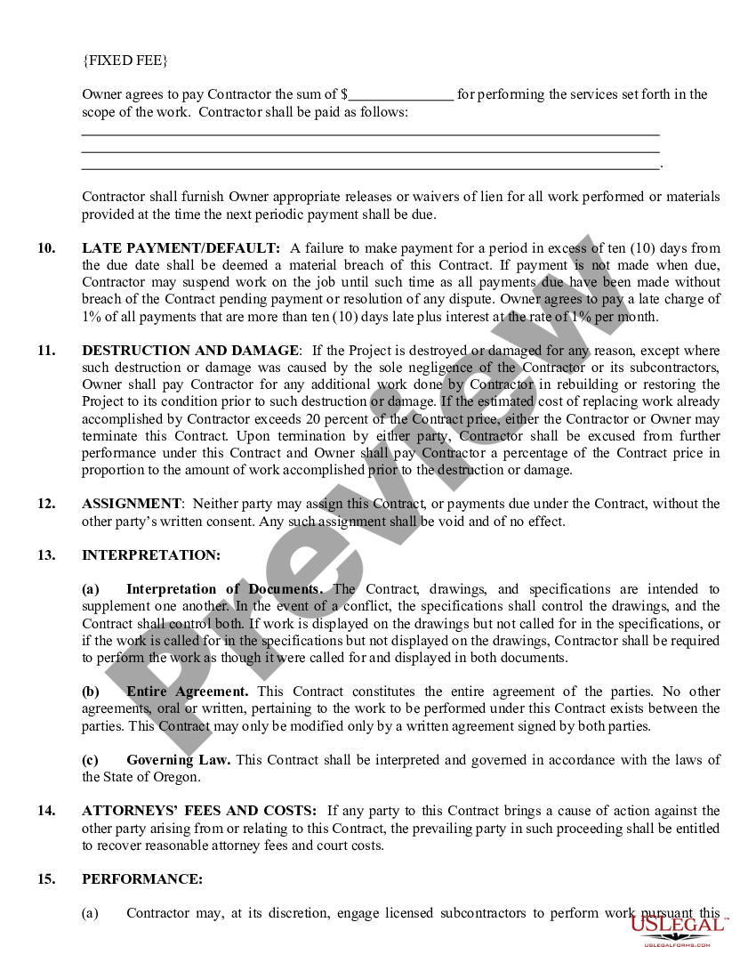 Oregon Electrical Contract for Contractor | US Legal Forms