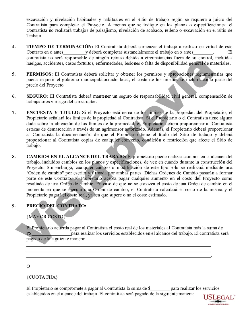 Preview Contrato de paneles de yeso de yeso para contratista