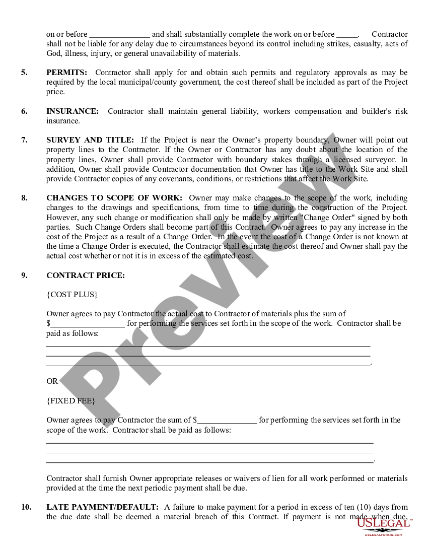 Oregon Sheetrock Drywall Contract for Contractor | US Legal Forms