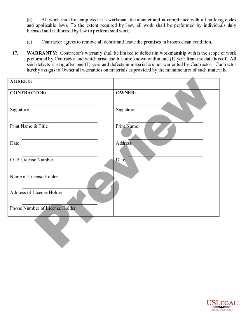 Preview Flooring Contract for Contractor