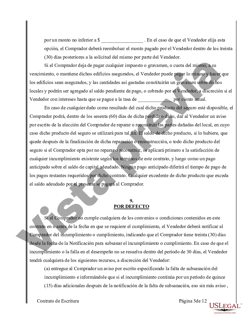 Preview Acuerdo o Contrato de Escritura de Venta y Compra de Bienes Raíces a/k/a Terreno o Contrato de Ejecución