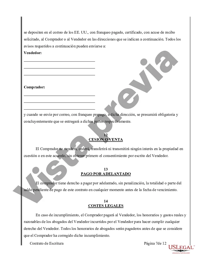 Preview Acuerdo o Contrato de Escritura de Venta y Compra de Bienes Raíces a/k/a Terreno o Contrato de Ejecución
