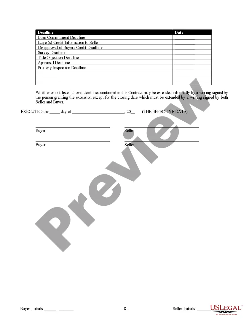 Preview Contract for Sale and Purchase of Real Estate with No Broker for Residential Home Sale Agreement