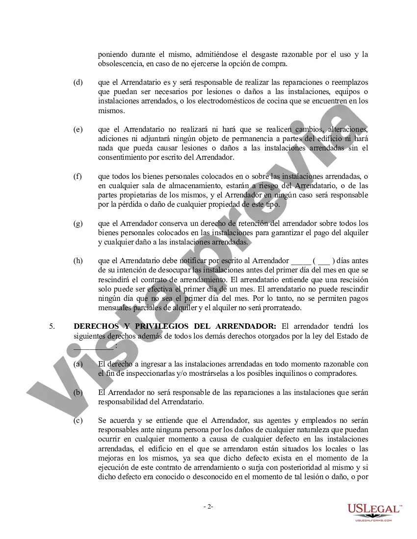 Preview Contrato de Arrendamiento Residencial con Opción a Compra - Arrendamiento o Renta con Opción a Compra