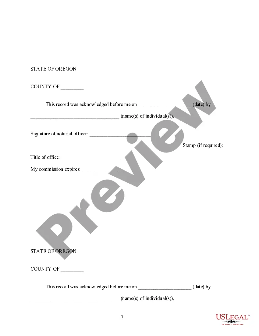 Preview Oregon Prenuptial Premarital Agreement without Financial Statements