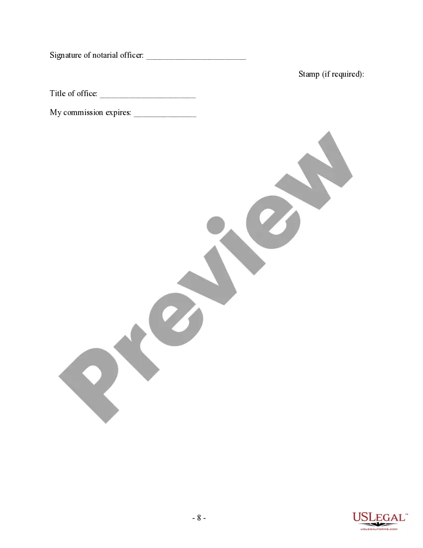 Preview Oregon Prenuptial Premarital Agreement without Financial Statements