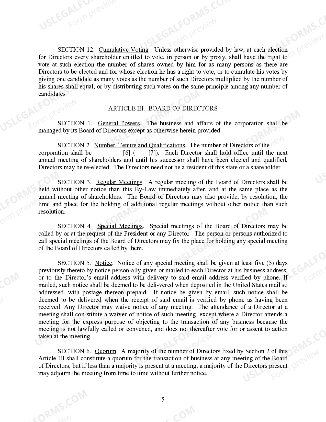 Preview Oregon Bylaws for Corporation