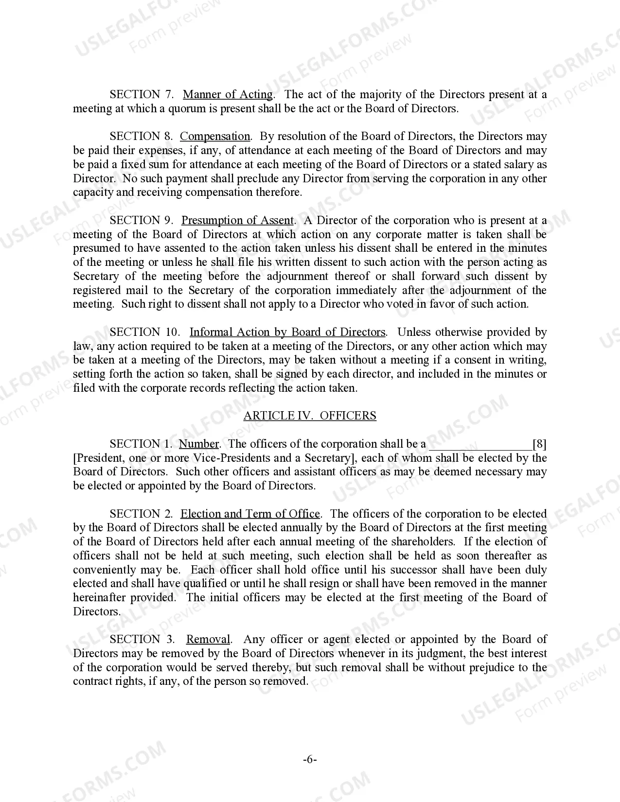 Preview Oregon Bylaws for Corporation