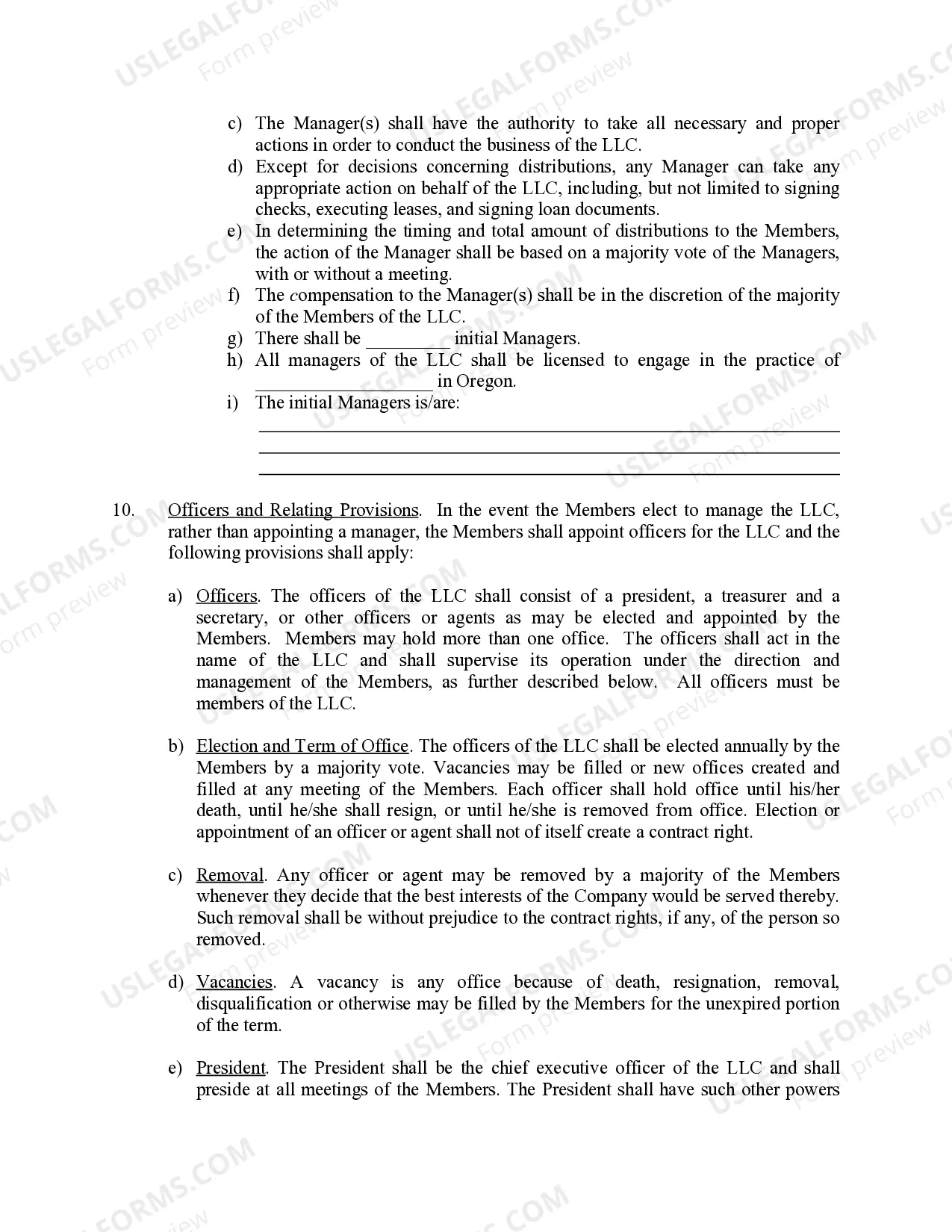 Preview Oregon Professional Limited Liability Company PLLC Formation Package