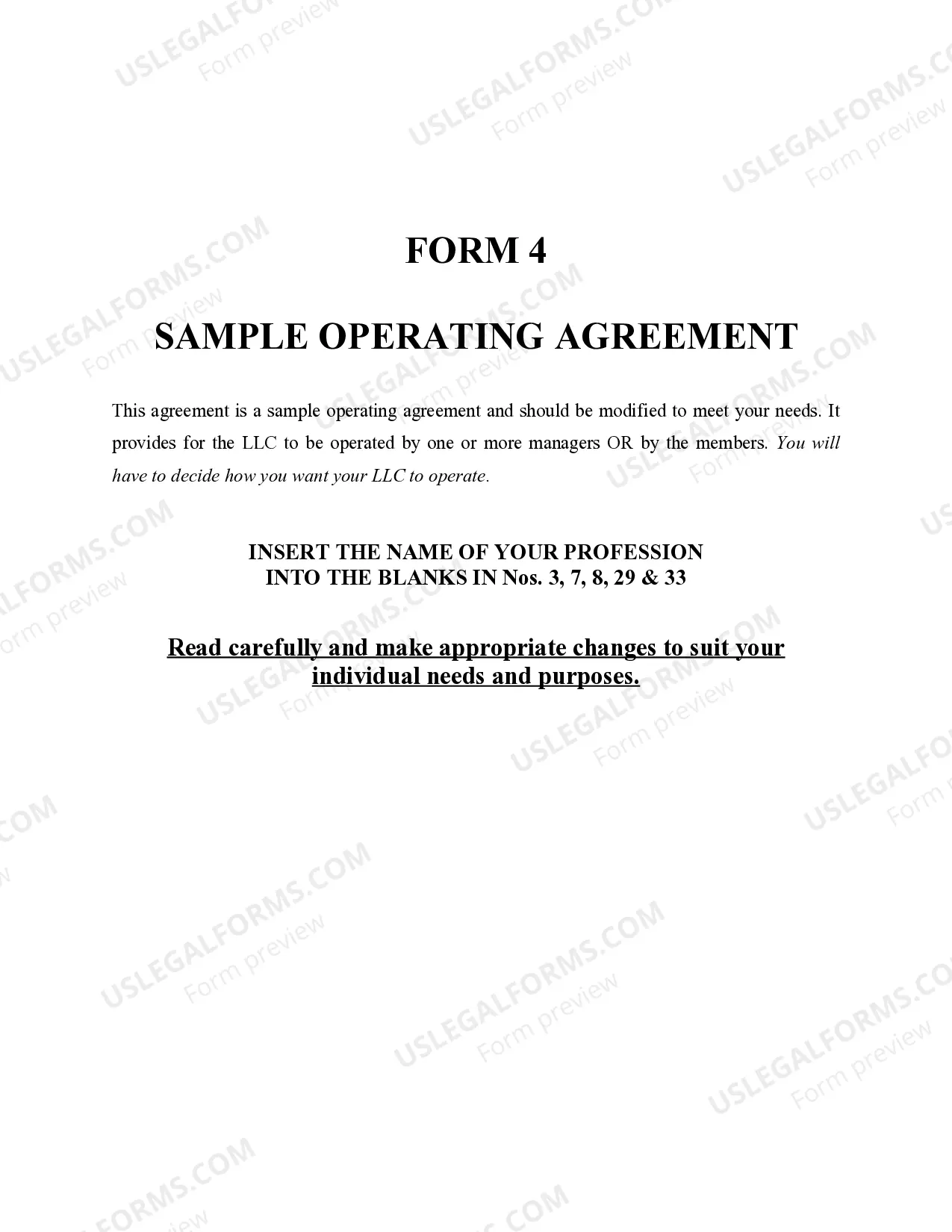 Preview Oregon Professional Limited Liability Company PLLC Formation Package