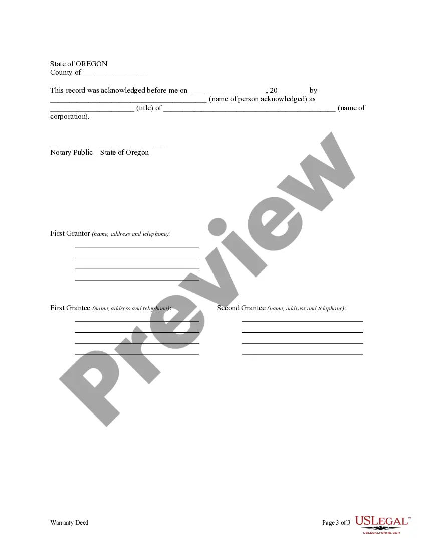 Preview Warranty Deed from Corporation to Husband and Wife