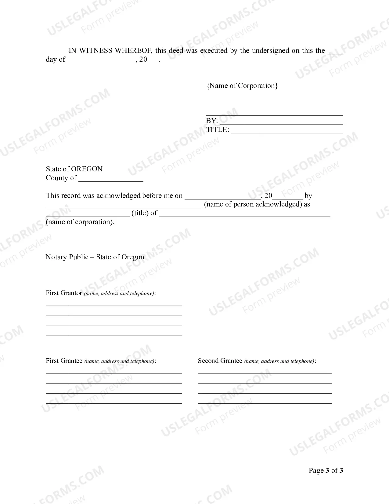 Preview Warranty Deed from Corporation to Husband and Wife