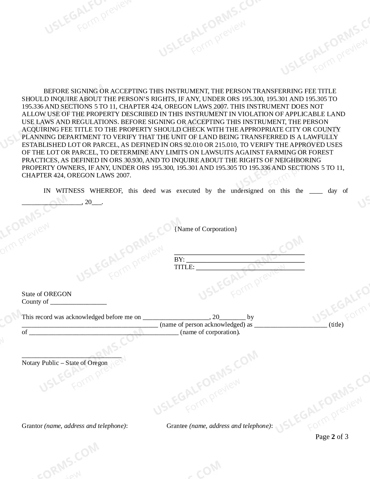 Preview Quitclaim Deed from Corporation to Individual