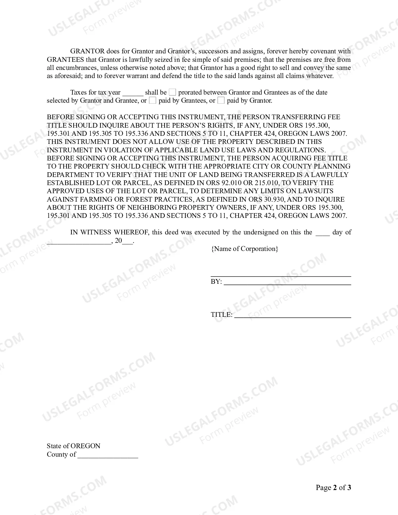 Preview Warranty Deed from Corporation to Two Individuals