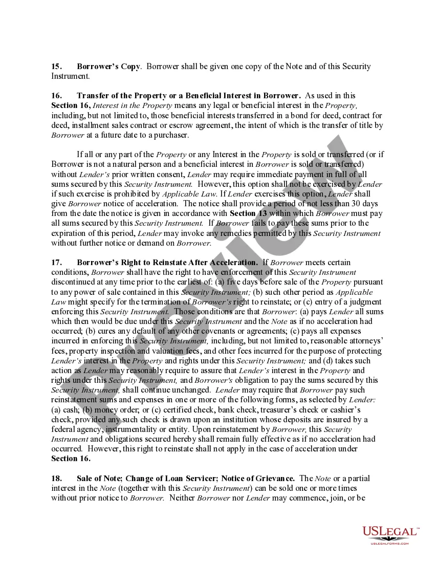 Preview Deed of Trust on Residential Property Securing Loan made by One Individual to Another Individual