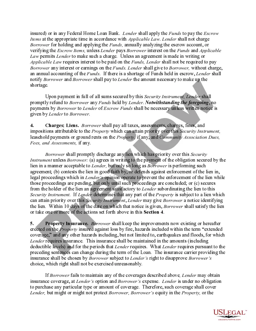 Preview Deed of Trust on Residential Property Securing Loan made by One Individual to Another Individual