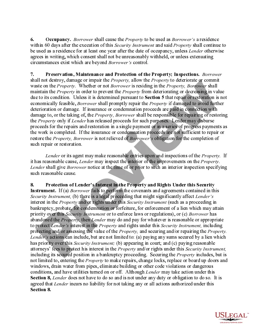 Preview Deed of Trust on Residential Property Securing Loan made by One Individual to Another Individual