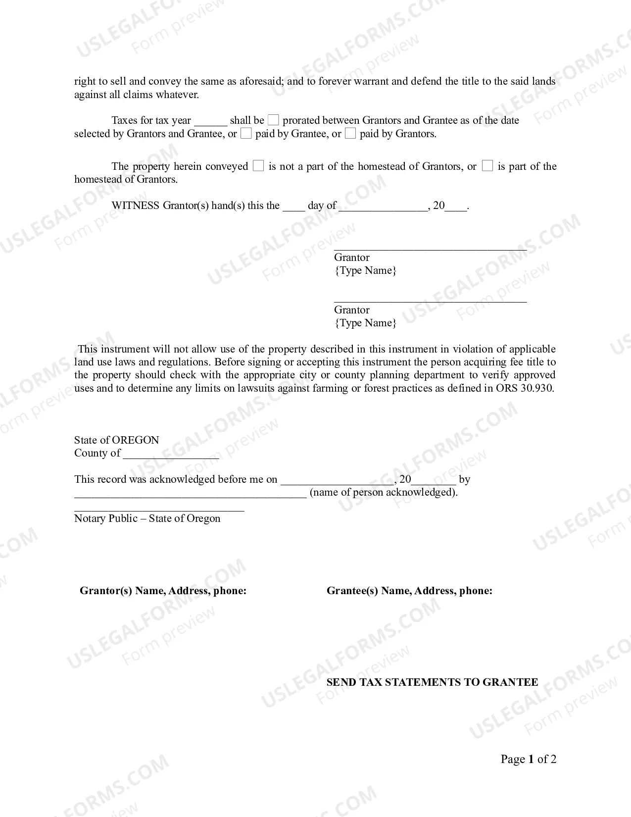 Preview Warranty Deed from Husband and Wife to a Trust