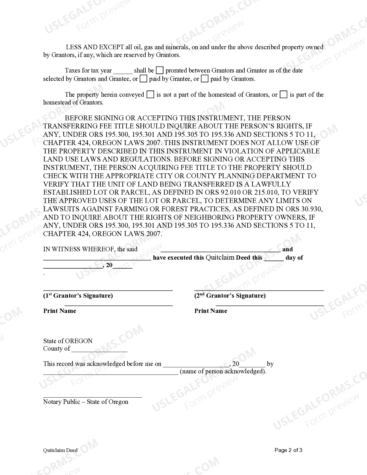 Preview Quitclaim Deed from Husband and Wife to an Individual