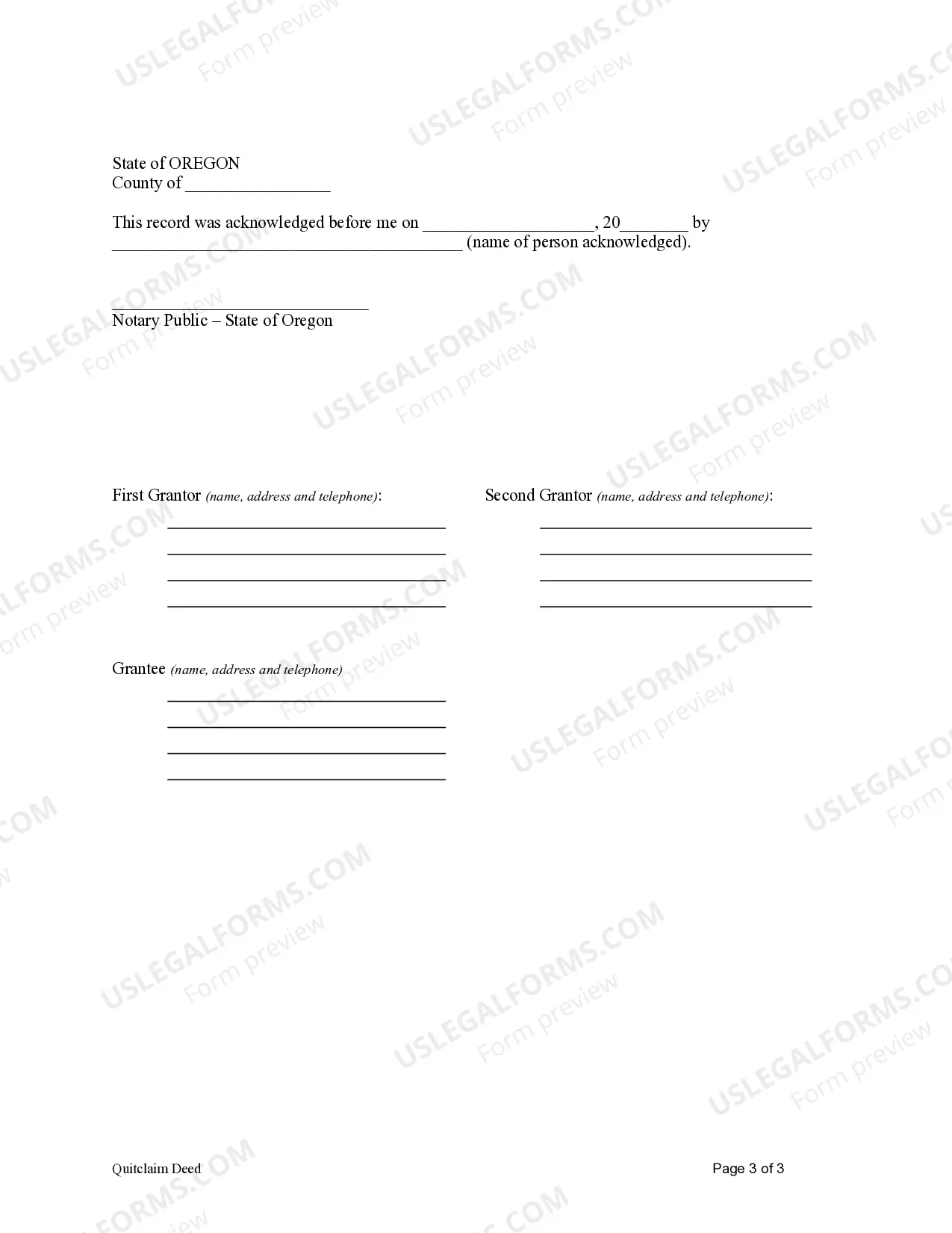 Preview Quitclaim Deed from Husband and Wife to an Individual