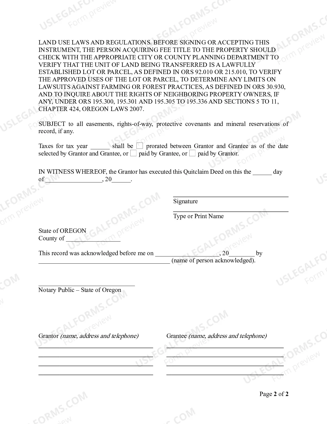 Preview Quitclaim Deed from Individual to Individual