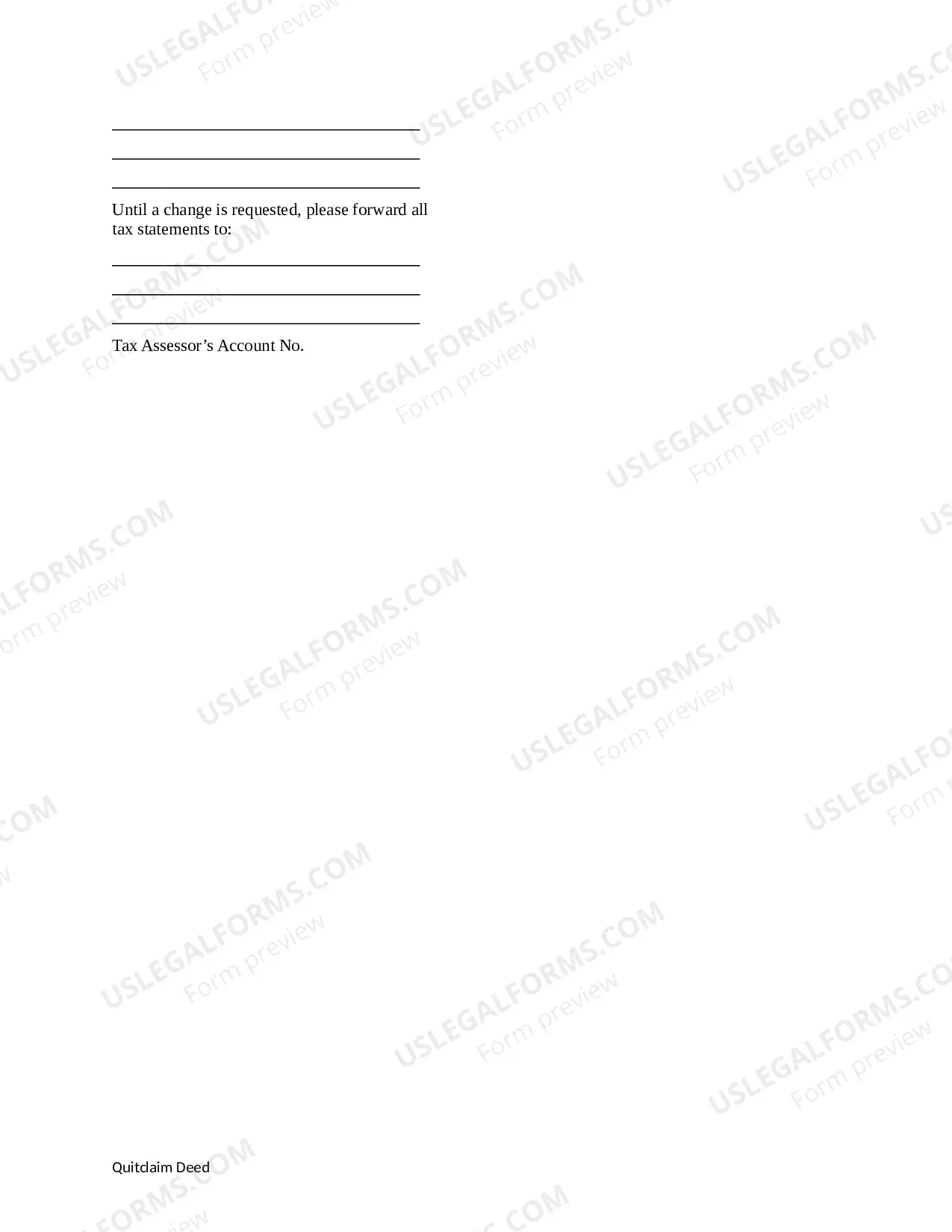 Preview Quitclaim Deed - Husband and Wife to Three (3) Individuals