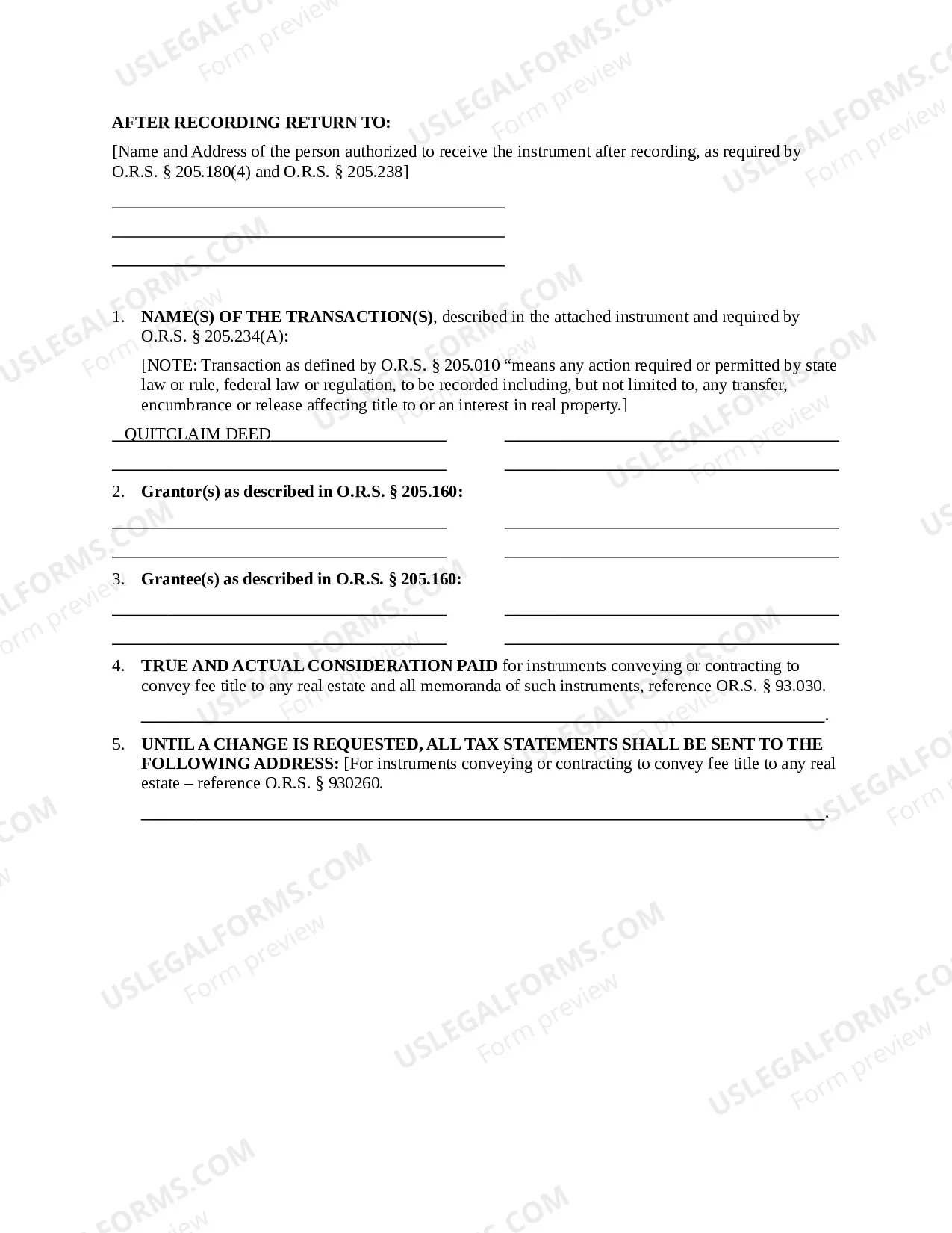 Preview Quitclaim Deed - Individual to Three Individuals