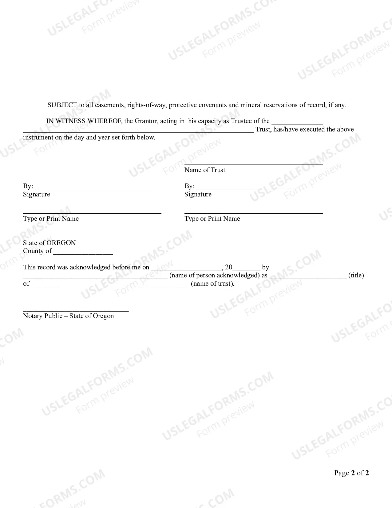 Preview Warranty Deed from a Trust to a Husband and Wife