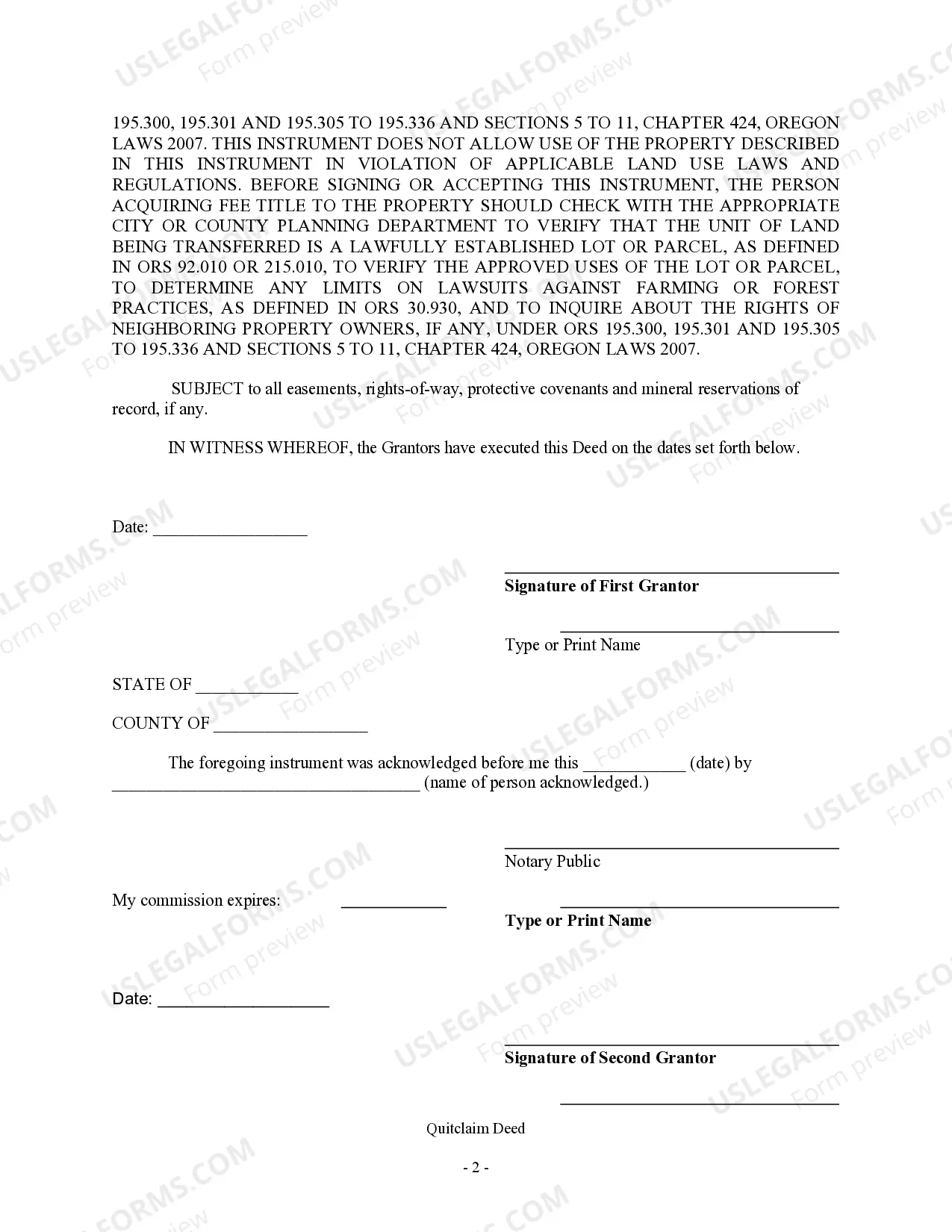 Preview Quitclaim Deed - Three Individuals to One Individual