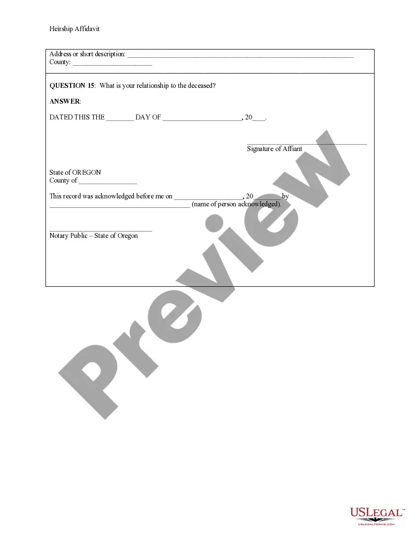 Get Heirship Affidavit - Descent Preview Heirship Affidavit - Descent
