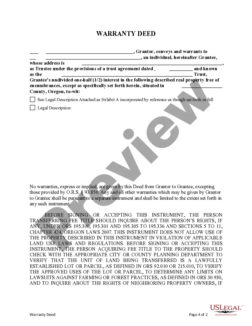 Get Warranty Deed from an Individual to a Trust Preview Warranty Deed from an Individual to a Trust