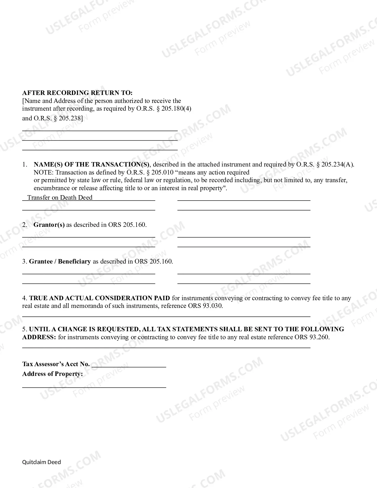 Preview Quitclaim Deed - Limited Liability Company to Municipal Corporation