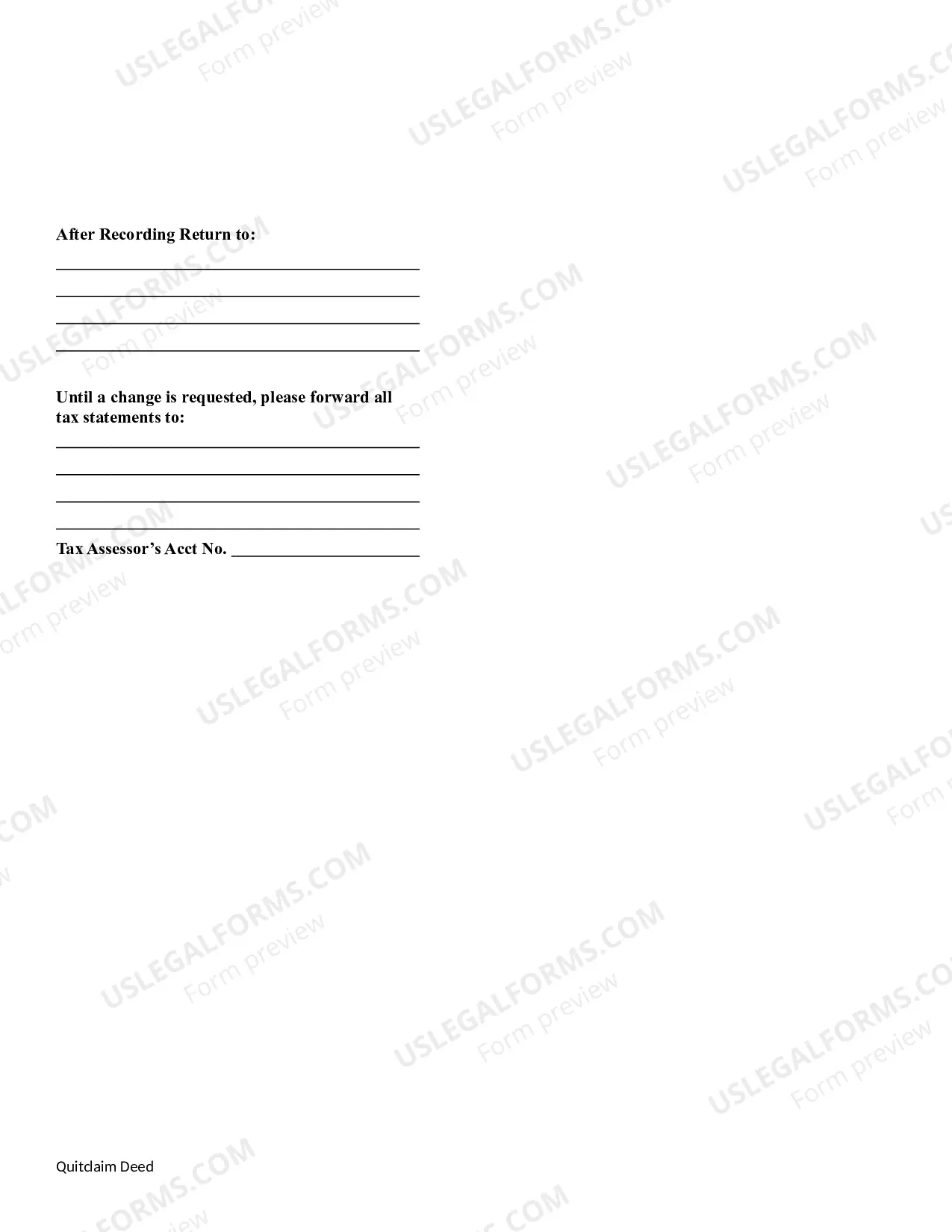 Preview Quitclaim Deed - Limited Liability Company to Municipal Corporation