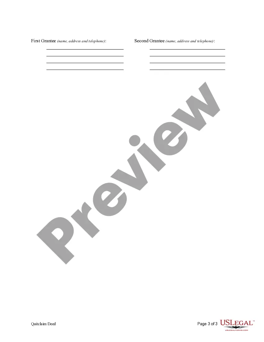 Preview Quitclaim Deed from Individual to Two Individuals in Joint Tenancy