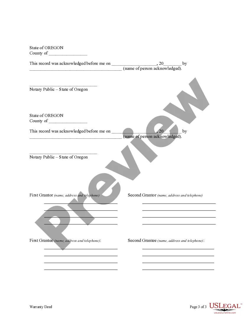 Preview Warranty Deed from two Individuals to Husband and Wife