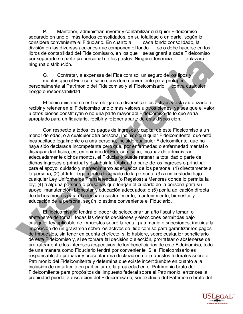 Preview Fideicomiso irrevocable para el beneficio de por vida del fideicomitente discapacitado con poder de invasión en el fideicomitente