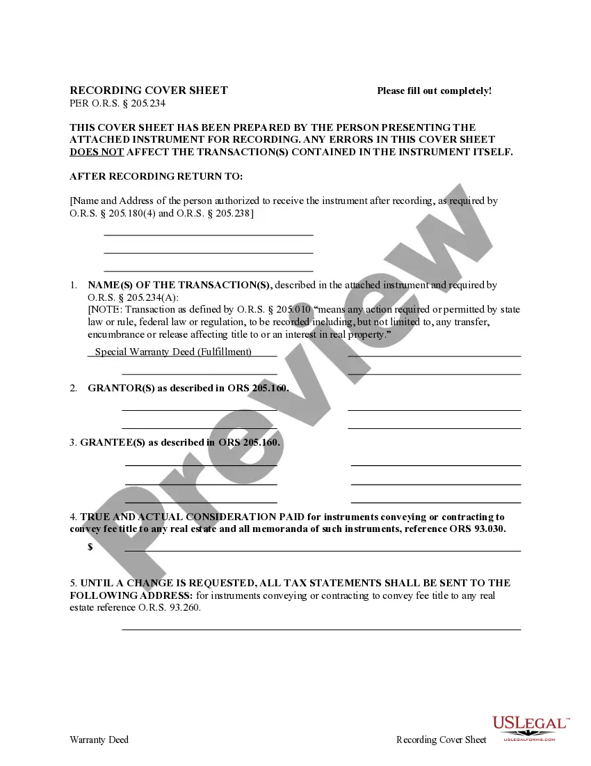 Preview Special Warranty Deed - Fulfillment from three Individuals to one Individual.