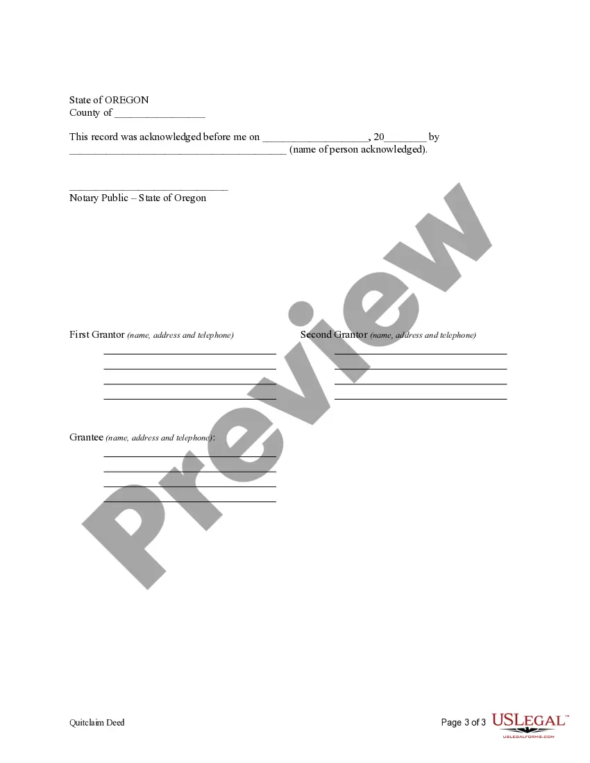 Preview Quitclaim Deed by Two Individuals to LLC