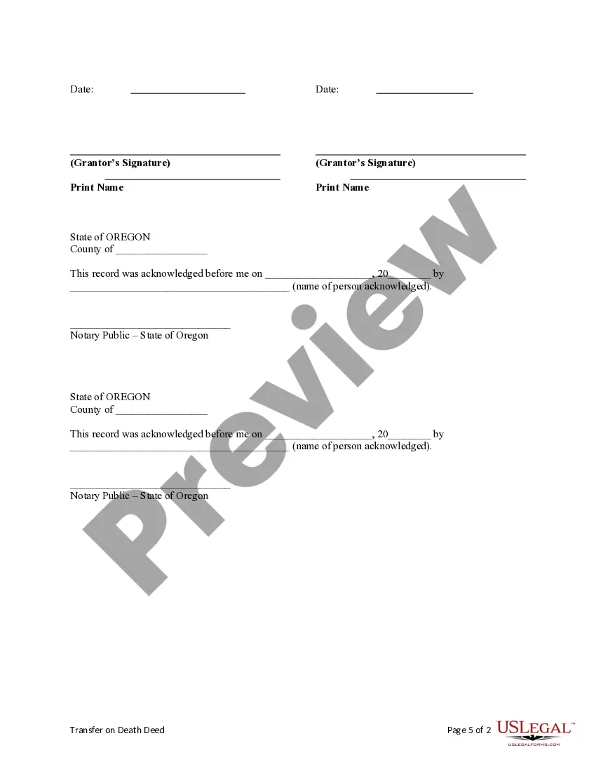 Get Transfer on Death Deed from Two Individuals or Husband and Wife to Two Individuals with provision for Successor Beneficiaries. Preview Transfer on Death Deed from Two Individuals or Husband and Wife to Two Individuals with provision for Successor Beneficiaries.