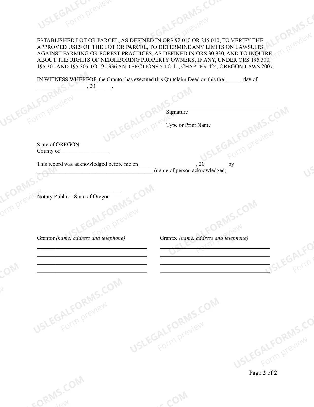 Preview Quitclaim Deed from Individual to LLC