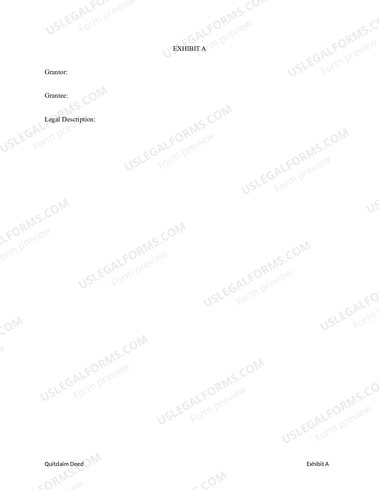 Preview Quitclaim Deed from Individual to LLC