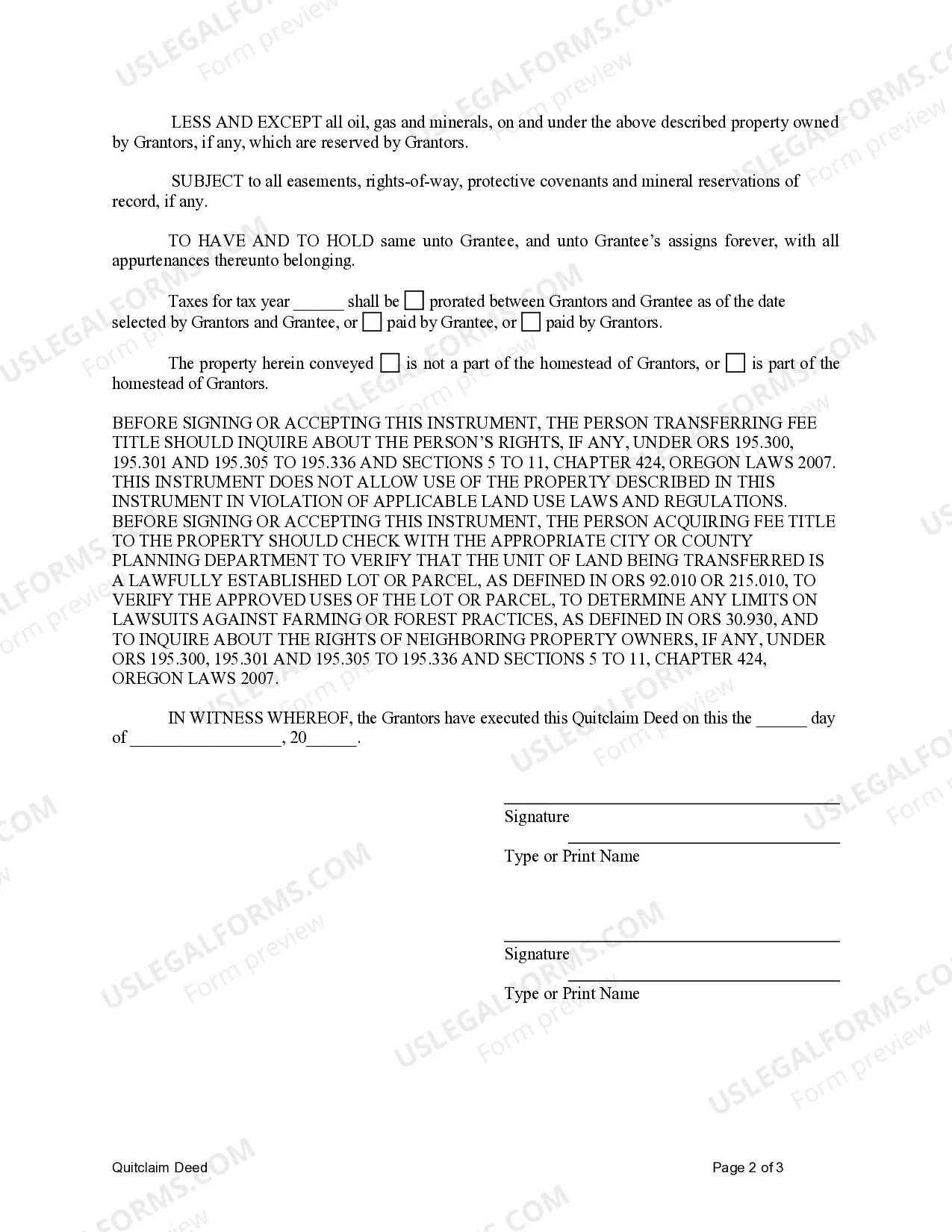 Preview Quitclaim Deed from Husband and Wife to LLC