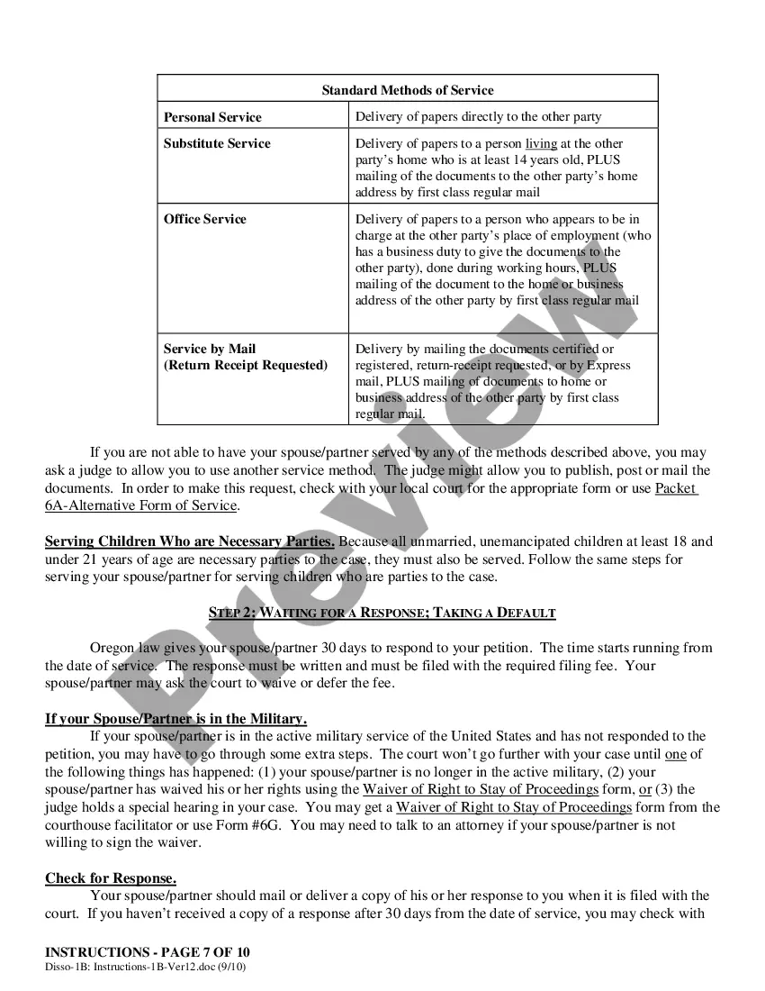 Preview Instructions - Filing for Dissolution (Divorce) Co-Petitioners With Children